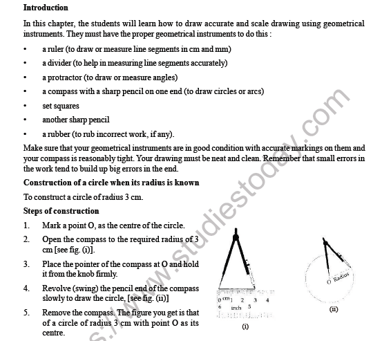 CBSE Class 6 Maths Practical Geometry Worksheet